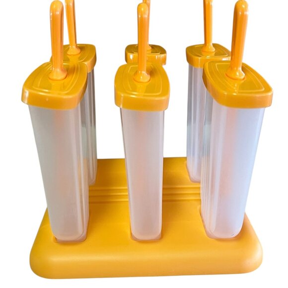 Popsicle Molds Ice Pop Molds Makers With Sticks 6 Pack Reusable Groovy Orange - Picture 2 of 6